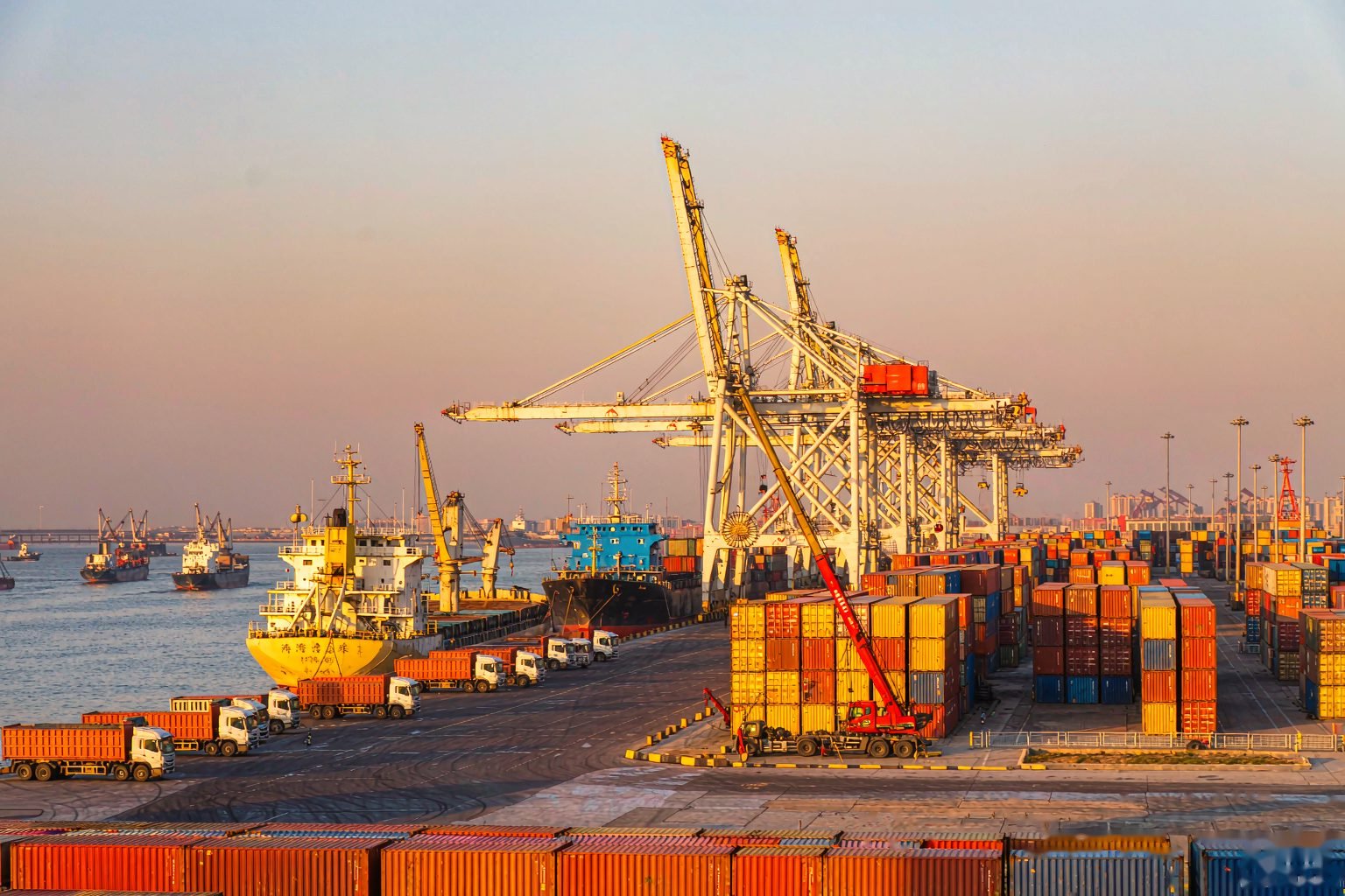 Container terminal ready for sea freight